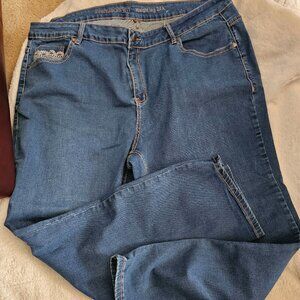 Avenue Denim Straight Leg Jeans